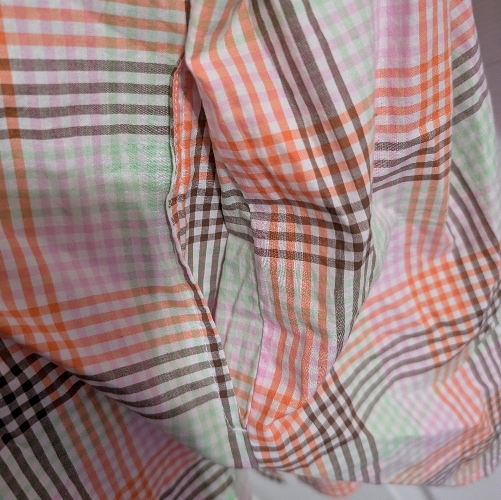 Lands End Womens Tunic Top Plaid Check Plus Size 1X Shirt - Picture 4 of 5